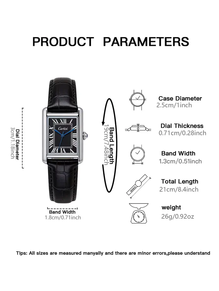 Montre à Quartz rectangulaire pour femmes et filles