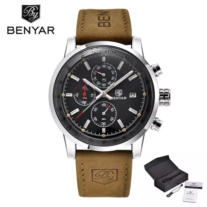 BENYAR Chronographe dehors Hommes Montres Top Marque De Luxe Montre À Quartz Horloge Tous Poquinze T