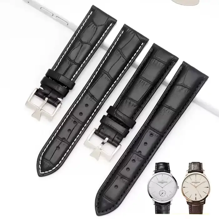 19mm 20mm 21mm 22mm bracelet de montre en cuir véritable remplacement pour Vacheron Constantin Patrimony VC noir bleu