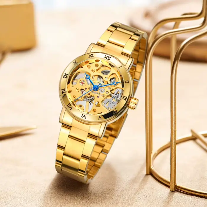 Montre Femme Luxe Haut de Gamme Originale WINNER 2026 – Squelette Mécanique en Acier Inoxydable