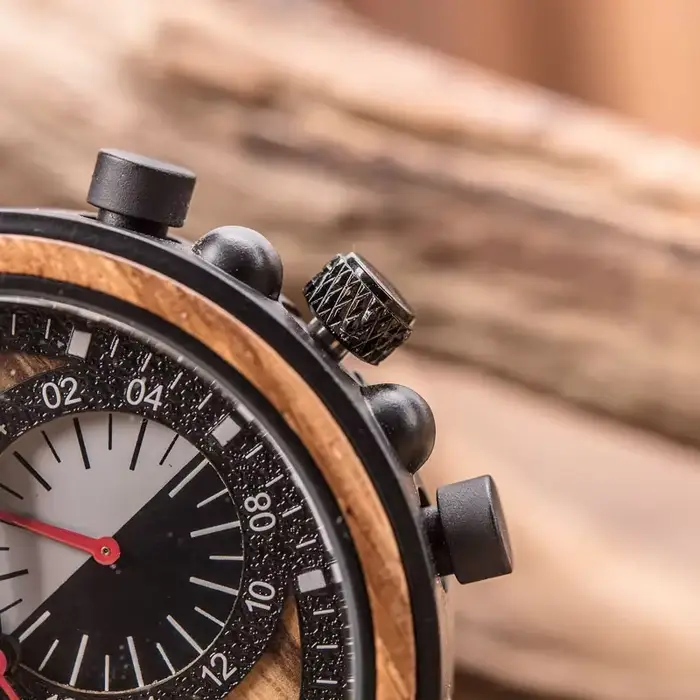 DODO DEER hommes montres en bois haut de gamme de luxe militaire en acier inoxydable chronographe montre-bracelet mâle affichage automatique de la Date cadeau des mariés