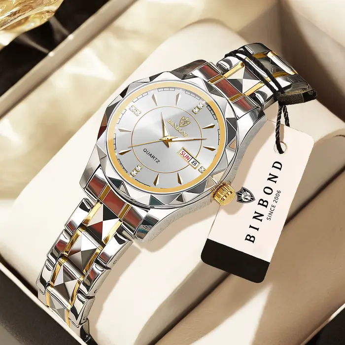 Montres-bracelets de luxe BINBOND en quartz pour femmes, lumineuses, étanches, avec affichage de la 