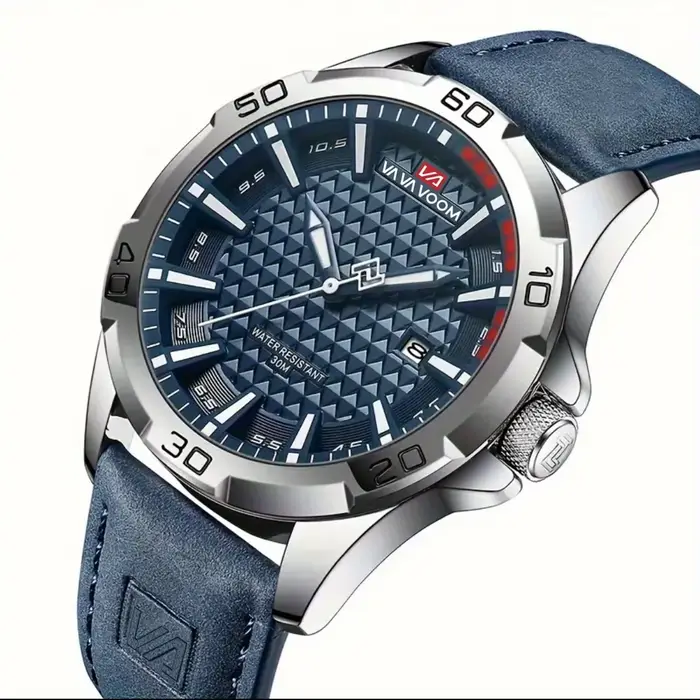 VAVA marque hommes mode montres à Quartz mâle bracelet en cuir Sport étanche