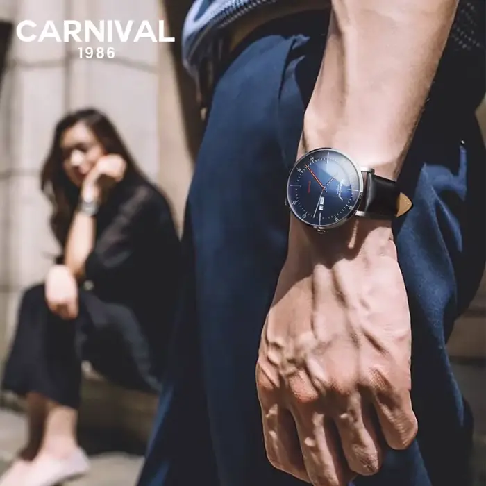 Montre Carnaval haute qualité Miyota automatique incurvée saphir élégante pour hommes occasions spéciales