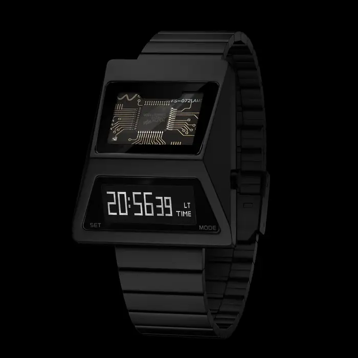 Montre pour homme BENLYDESIGN Computron avec écran OLED, fonction de réveil par levée de bras, brace