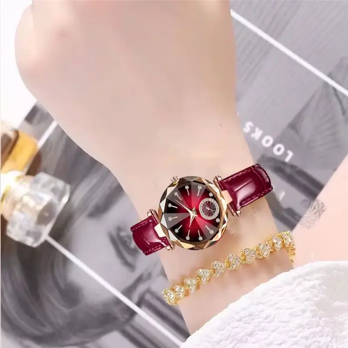 Montre-bracelet féminine de luxe élégante en acier inoxydable diamants quartz pour femmes occasions spéciales soirée cérémonies