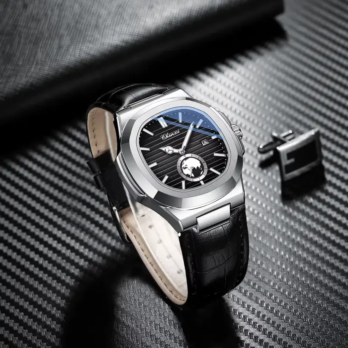 Montre à Quartz pour Homme avec Bandes en Cuir