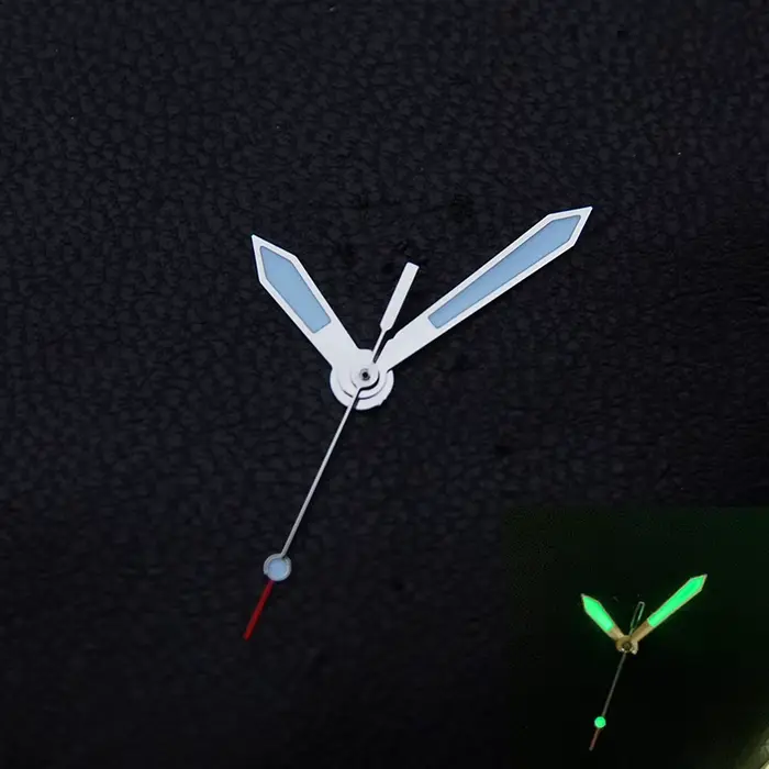 Montre épée d'aviateur à aiguilles argentées pour mouvement ETA 2824 2836 PT5000