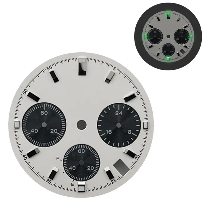 29.5mm cadran de montre cadran S Prospex lumineux rayons du soleil chronographe cadran 6 aiguilles a