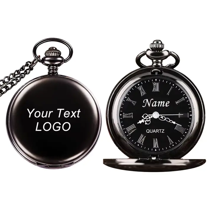 Montre de poche vintage personnalisable avec gravure nom texte pour hommes et femmes cadeau occasion spéciale garçon d'honneur mariage anniversaire