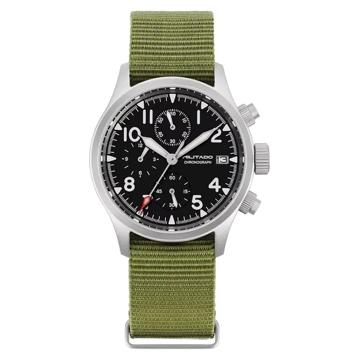Militado ML1868KF montre à Quartz à 3 cadrans VK67 chronographe mouvement verre saphir lumineux 100m étanche 39mm montres militaires