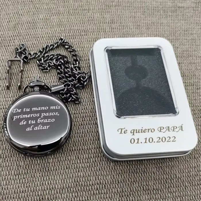 Montre de poche vintage personnalisable avec gravure nom texte pour hommes et femmes cadeau occasion spéciale garçon d'honneur mariage anniversaire