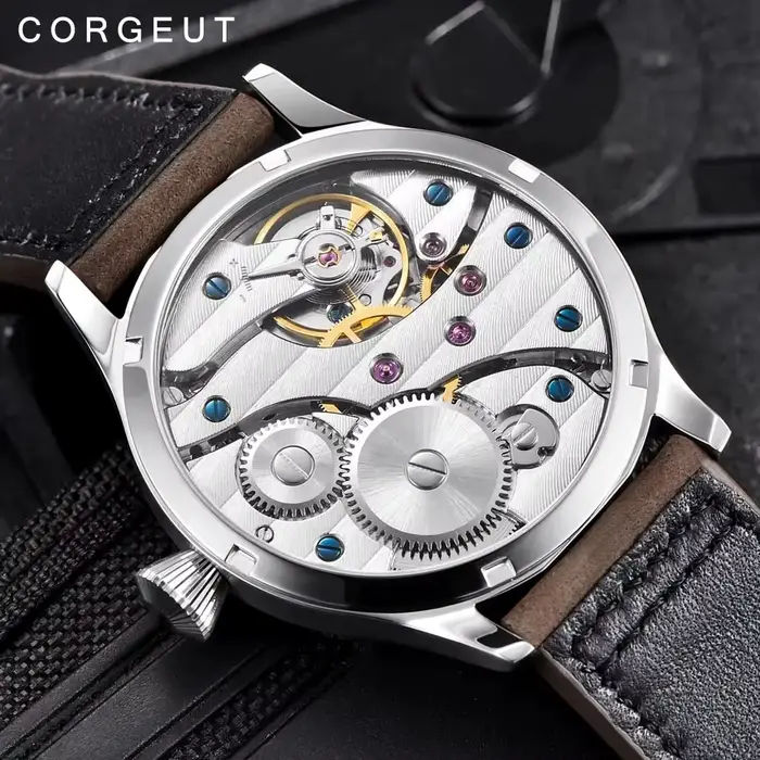 Montre Corgeut mécanique manuelle lumineuse résistante à l'eau pour hommes occasions spéciales sportives et formelles