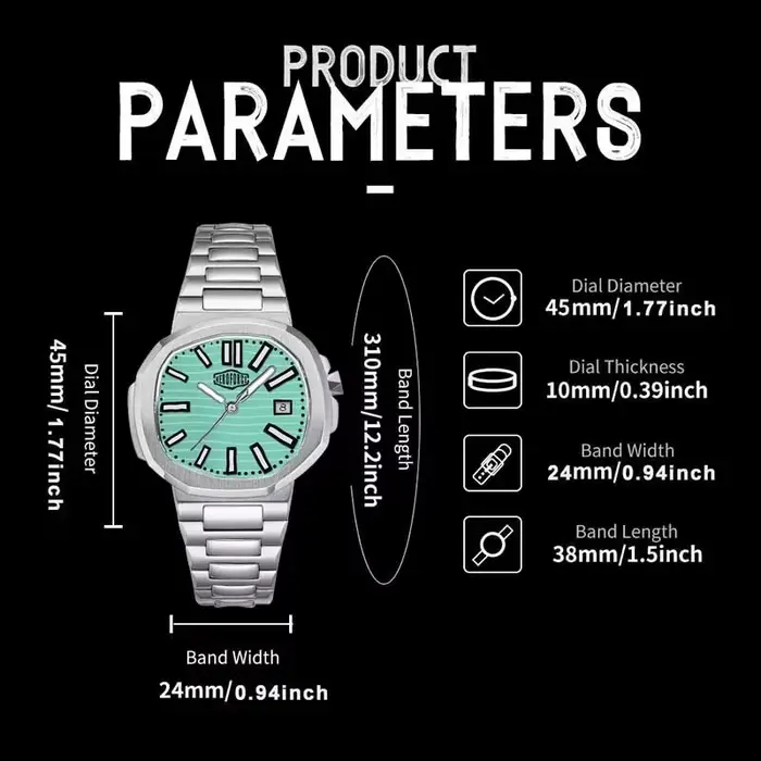HEROFORCE – montre pour homme en acier inoxydable
