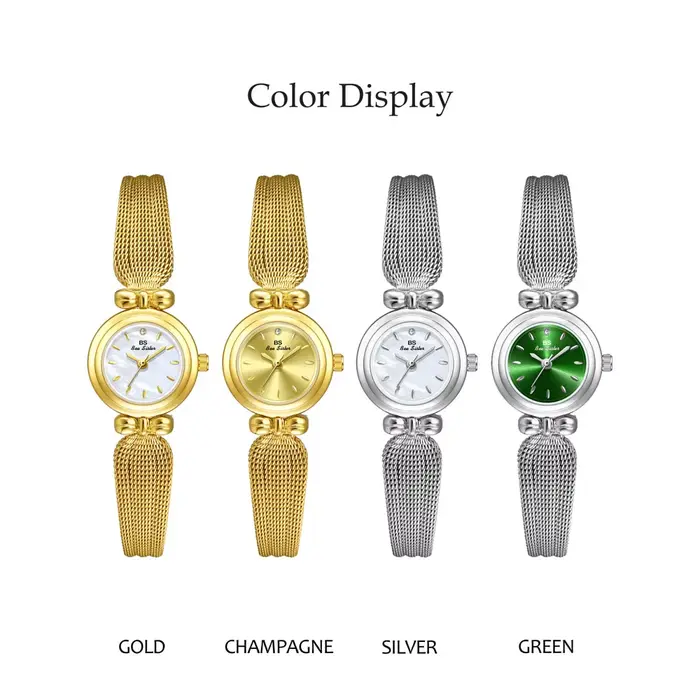 Nouvelles montres pour femmes petit cadran vert montre à Quartz de luxe Vintage dames robe Bracelet