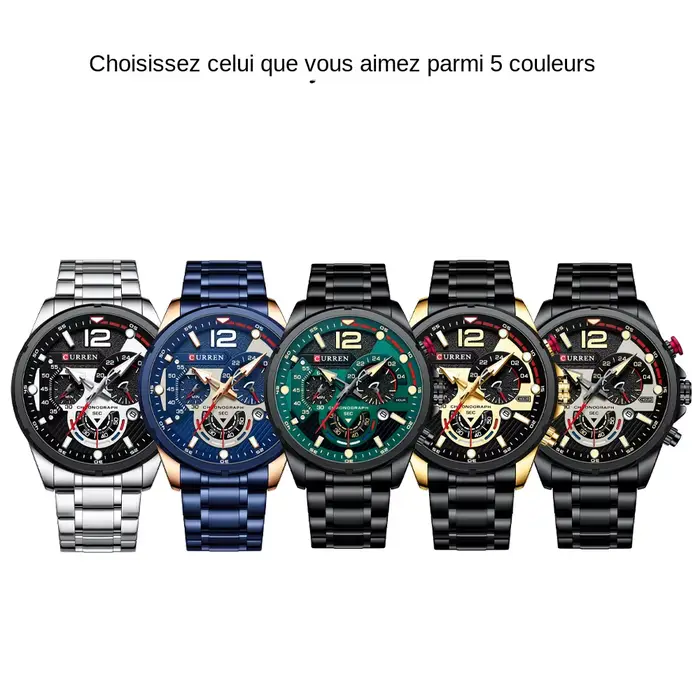 Istro REN-Montres-bracelets chronographes à quartz pour hommes