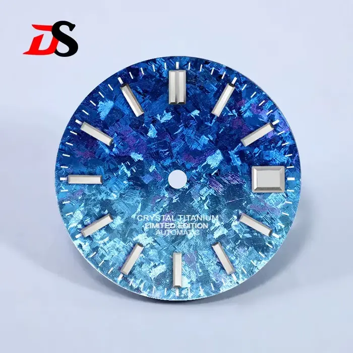 Cadran de montre en titane cristal de glace de 28,5 mm, sans luminescence, mouvement NH35, accessoir