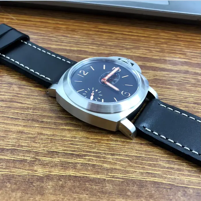 Montre mécanique à remontage manuel pour hommes, 44mm, sans logo, cristal saphir, cadran lumineux, m