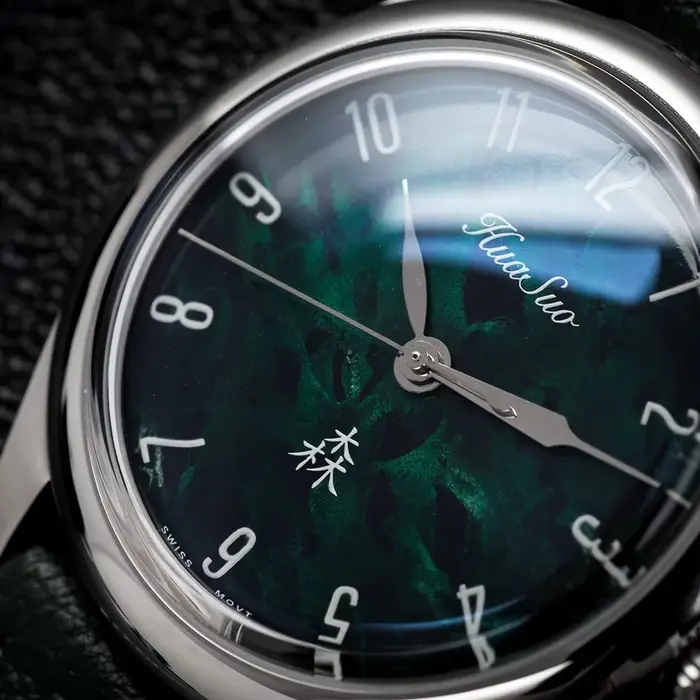 HUASUO 38mm cadran en laque fait à la main montres de luxe haut de gamme pour hommes mouvement automatique