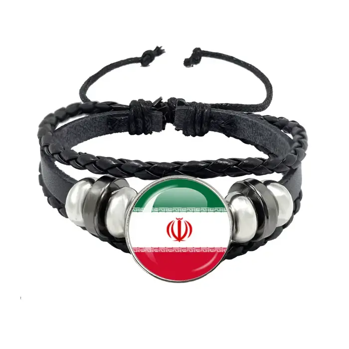 Bracelet drapeau National sénégal français norvège algérie autriche portugais tissé multicouche