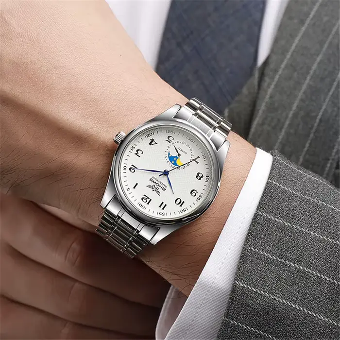 Montre de luxe en cuir noir avec calendrier complet pour femmes, élégante et résistante à l'eau pour toutes les occasions