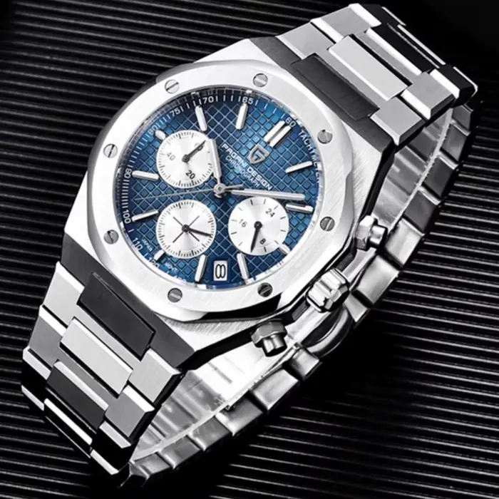 Montre Pagani Design PD1707 Quartz Luxe Homme Acier Inoxydable Bracelet Résistant à L'eau Occasions Spéciales