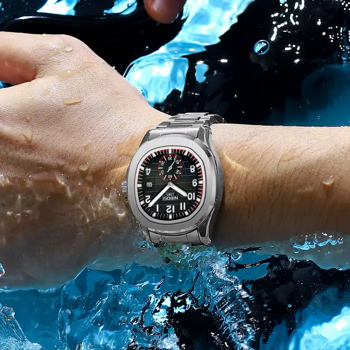 Montre AQUANAUT de NIBOSI pour Hommes Montre de Sport Étanche avec Chronomètre et Calendrier Lumineux Occasions Spéciales Robuste Minimaliste