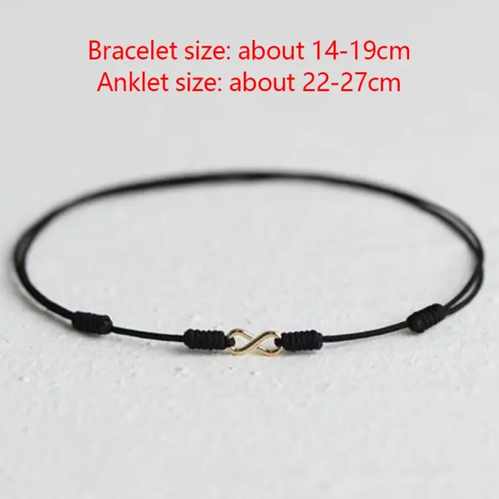 Bracelet en Corde Rouge Tressée à la Main en Alliage