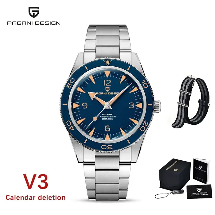 PAGANI DESIGN Miyota 8215 automatique hommes montres mécaniques 200m étanche saphir céramique plongée en acier inoxydable horloge V3