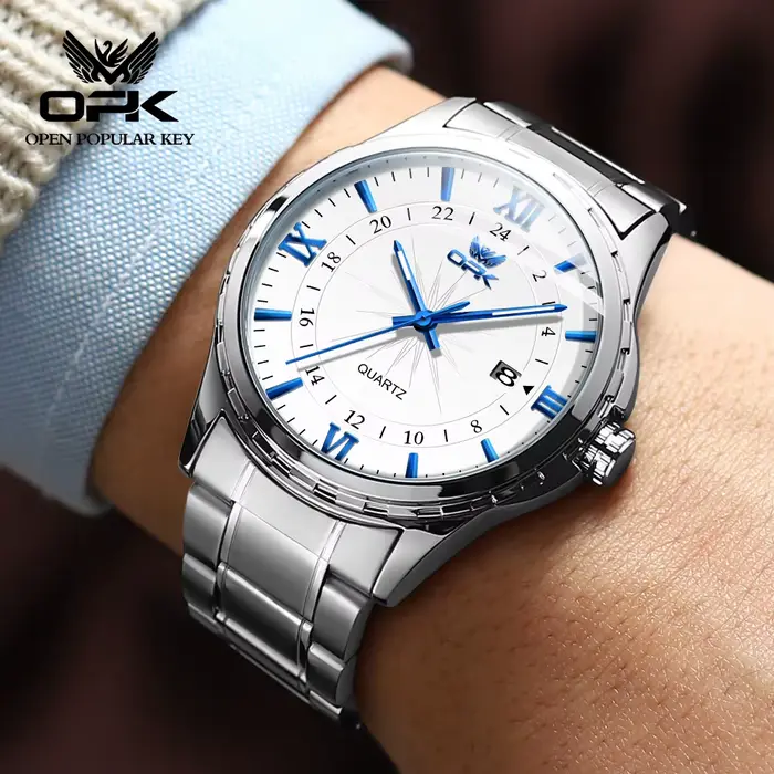 Montre avec bracelet en acier pour homme