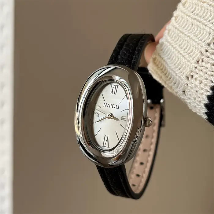 Vintage cadran ovale femmes montre bracelet en cuir décontracté analogique montres à Quartz femme montre-bracelet livraison directe horloge Reloj De Mujer