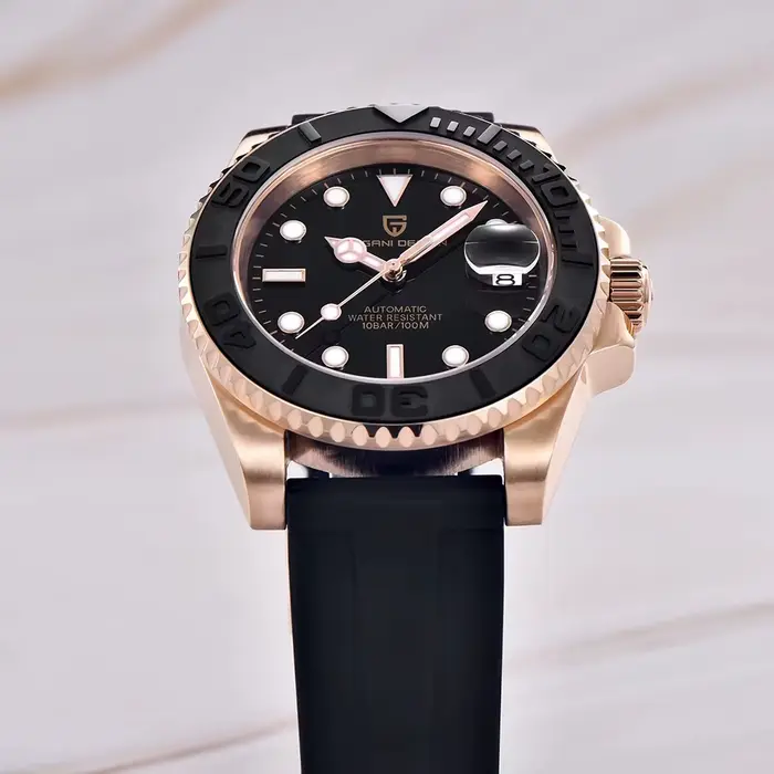 Montre Pagani Design Automatique Hommes Mouvement Miyota 8215 Bracelet Caoutchouc Plongeur Résistante à l'Eau Occasions Spéciales