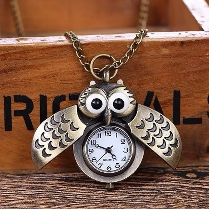Montre de Poche à Quartz Vintage et Créative, 1 Pièce