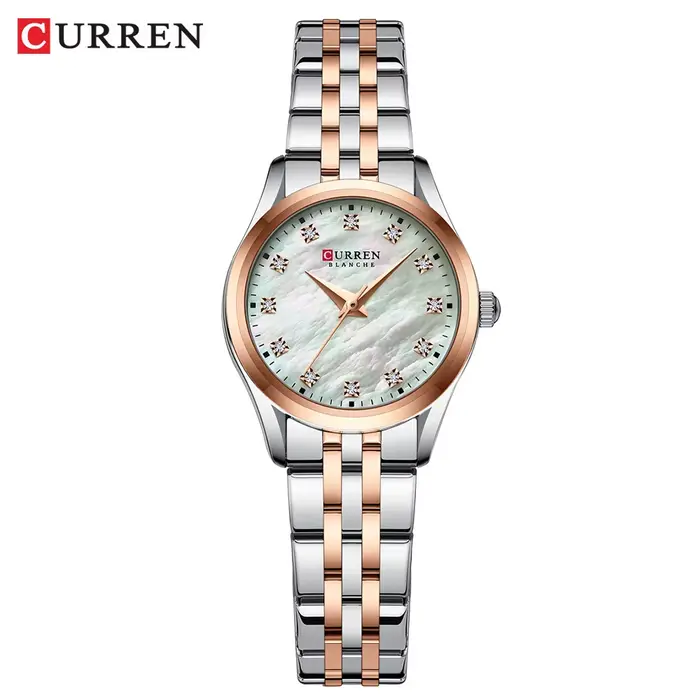 Montre CURREN pour femme avec bracelet en acier inoxydable bicolore