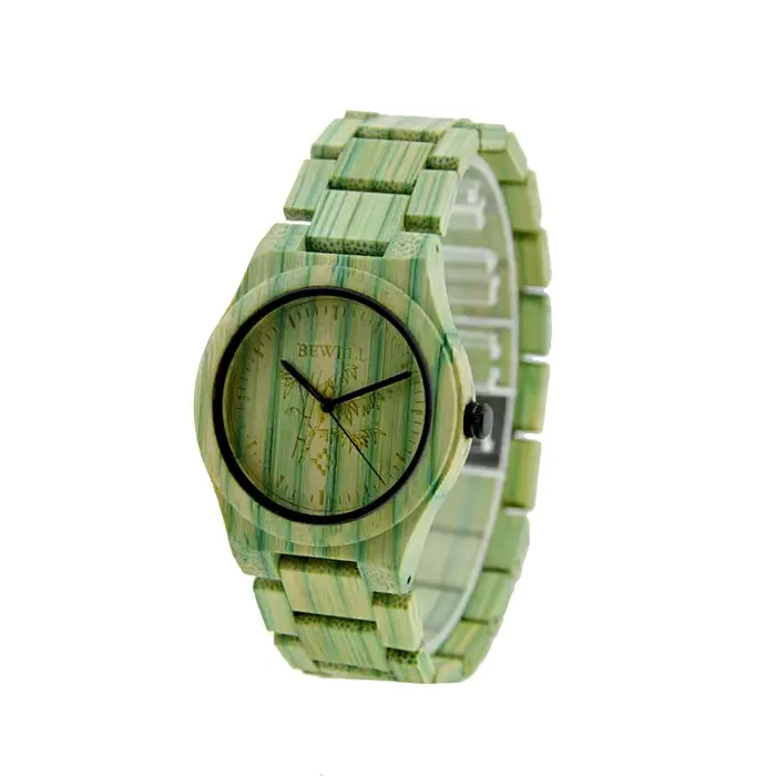 Montre décontractée pour homme à quartz en bambou