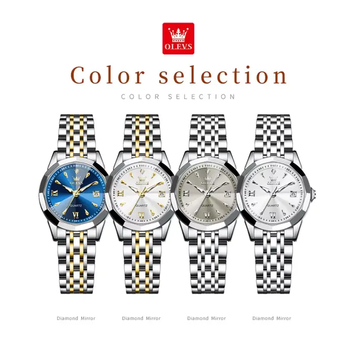 OLEVS 9998 femmes montre de luxe Original Quartz marque de mode étanche lumineux montre-bracelet calendrier fenêtre