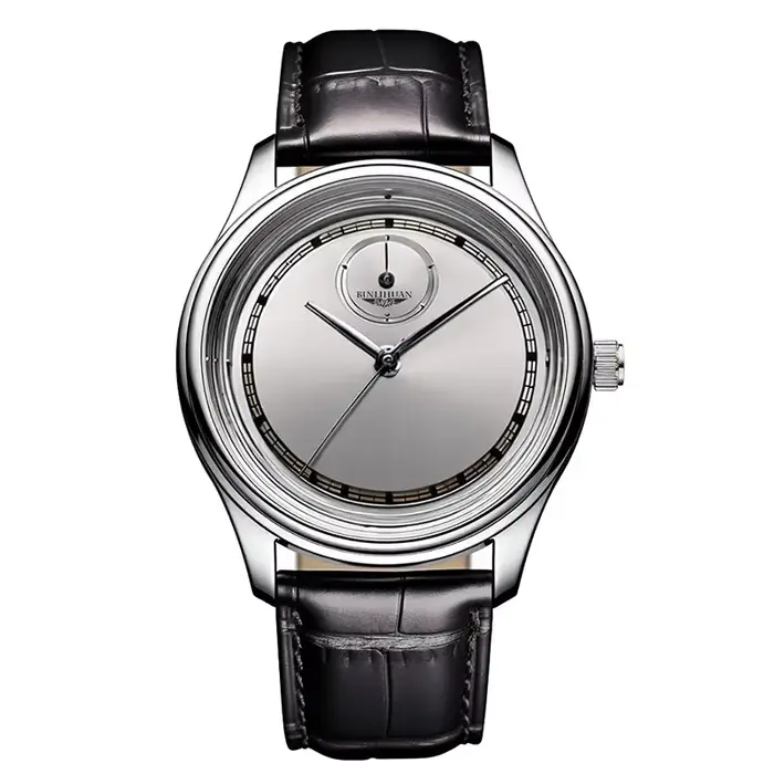 2025 nouvelle mode hommes d'affaires en cuir noir étanche montres à Quartz analogique montre-bracele