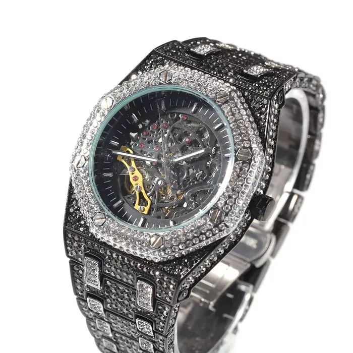 Montre mécanique UWIN acier inoxydable étanche pour homme avec mouvement automatique et bracelets en acier inoxydable bronze café rose occasions spéciales