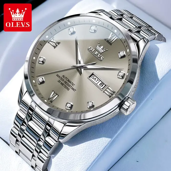 OLEVS 9946 marque originale homme montre double calendrier diamant échelle luxe automatique montre m