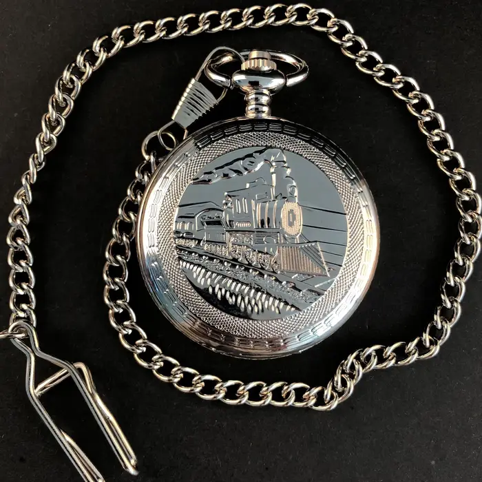 Montre de poche unisexe argentée