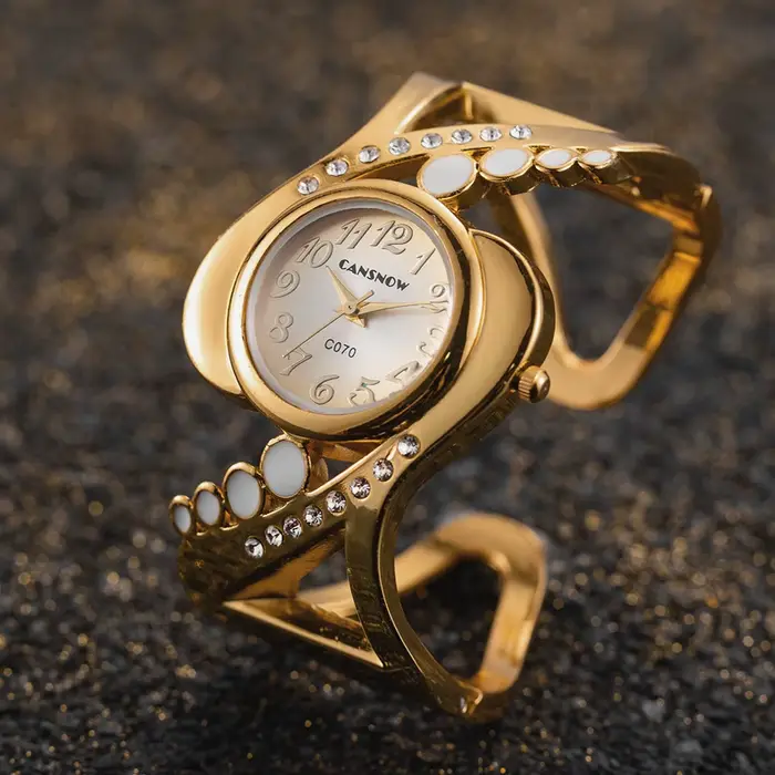Montre-bracelet de luxe en cristal pour femmes, à Quartz, strass, à la mode