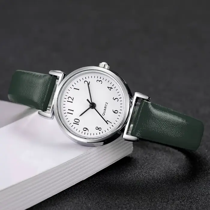 Montre Quartz Femme Avec Bracelet En Cuir Pour Occasions Spéciales Casual Et Chic