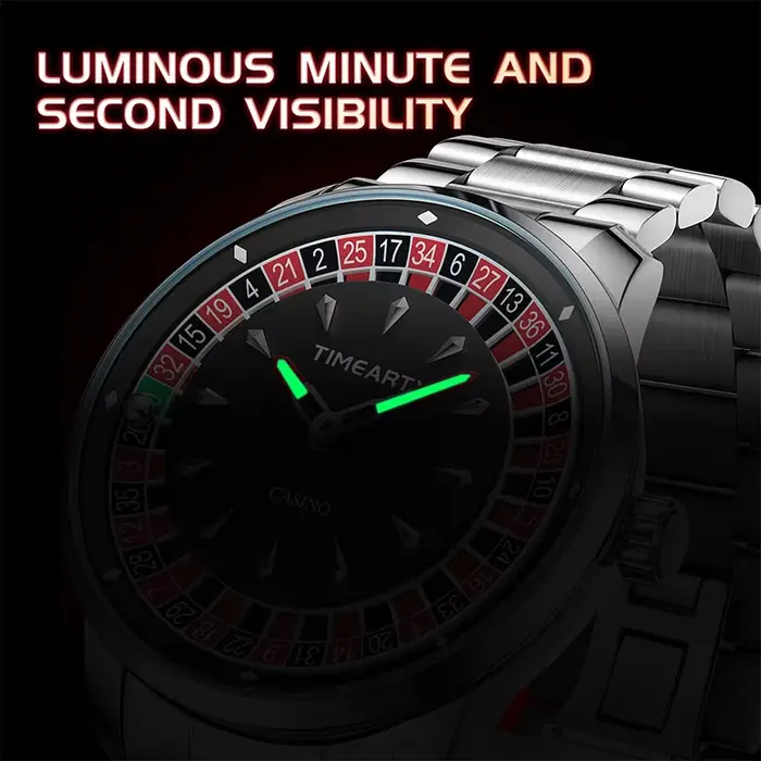Montre TIMEARTX en acier inoxydable avec affichage numérique pour hommes occassions spéciales et quotidienne poker parties plongée résistante à l'eau