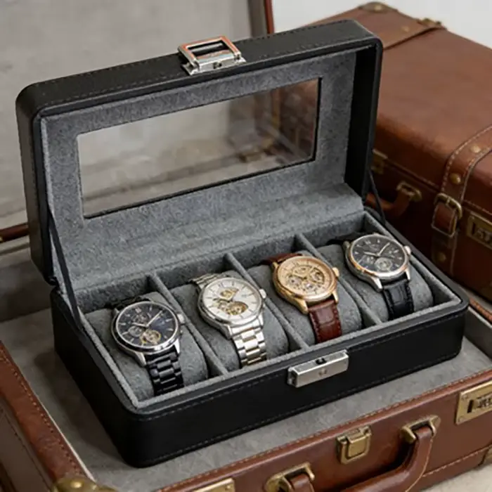 Boîte à montres à 4 compartiments