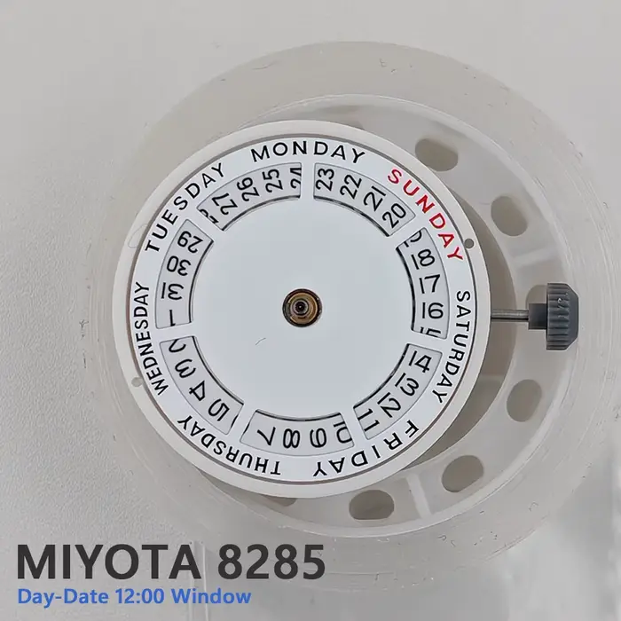 Véritable MIYOTA 8285 Day-Date Mouvement mécanique automatique Jour à 3:00 Date à 12H Modification Mécanisme de montre 8285