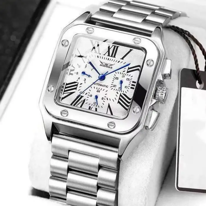 Nouvelle montre mécanique automatique carrée de luxe haut de gamme pour hommes