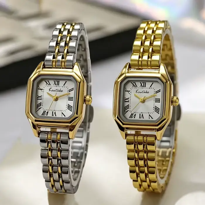 Montre carrée à cadran romain pour femme