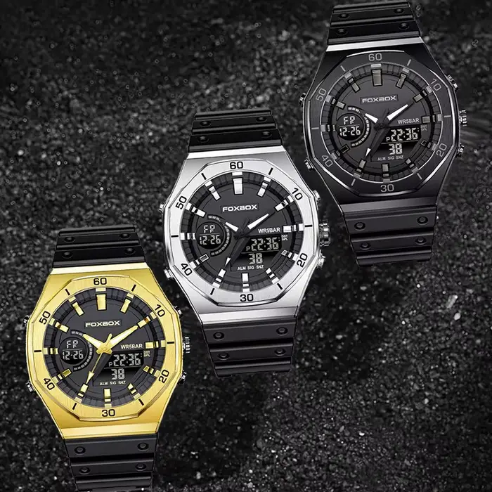 Montre-bracelet chronographe à quartz avec grand cadran pour homme
