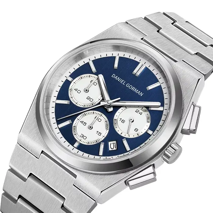 Daniel Gorman montre à quartz de luxe pour hommes en acier inoxydable 5ATM montre-bracelet multifonctionnelle étanche avec lumineux et calendrier 2026