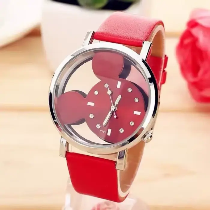 Montre pour enfants, montre à quartz avec bracelet confortable pour étudiants, tête de Mickey